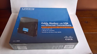 Cisco-Linksys Cable Modem with USB and Ethernet Connection Model CM100 New 