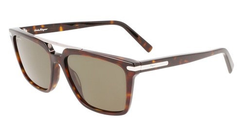 Модные солнцезащитные очки Havana диаметром 57 мм Ferragamo Unisex SF1037S-240 Унисекс