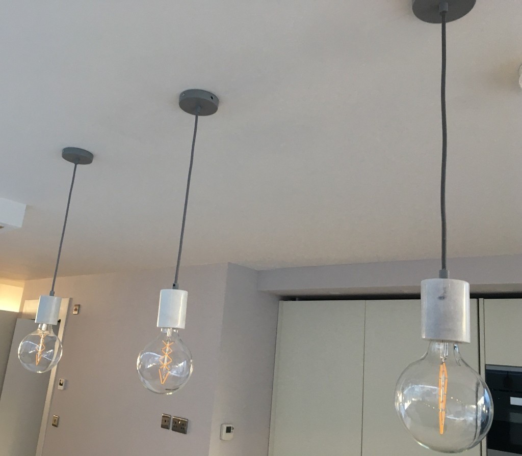 Excellent Condition 3x Heals Bristol Pendant Lights
