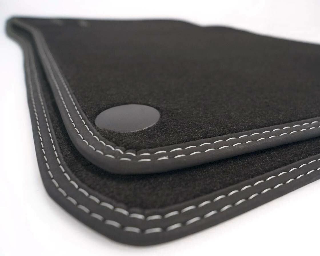 Fußmatten Mercedes SLK R170 (Facelift) 2001-2004 Automatten, Doppelnaht Weiß 2-teilig