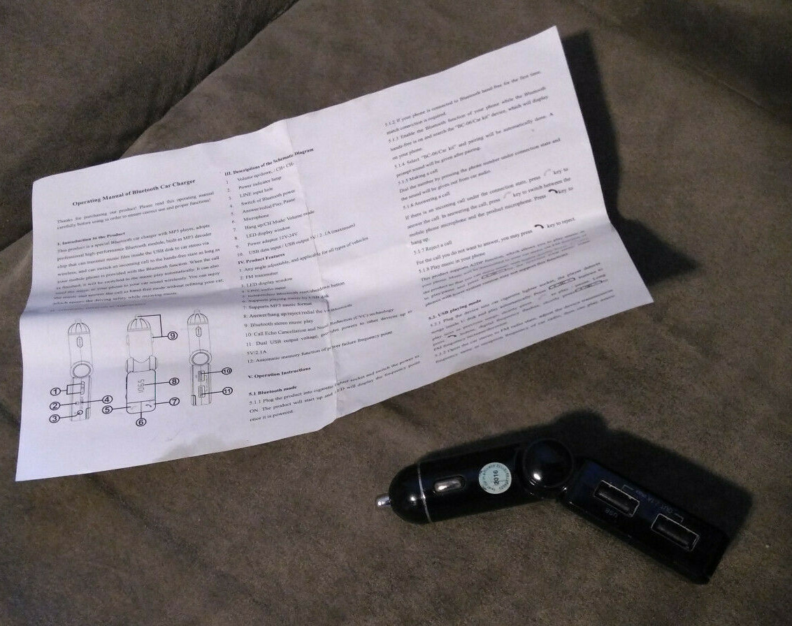 Bluetooth FM Transmitter Car Charger