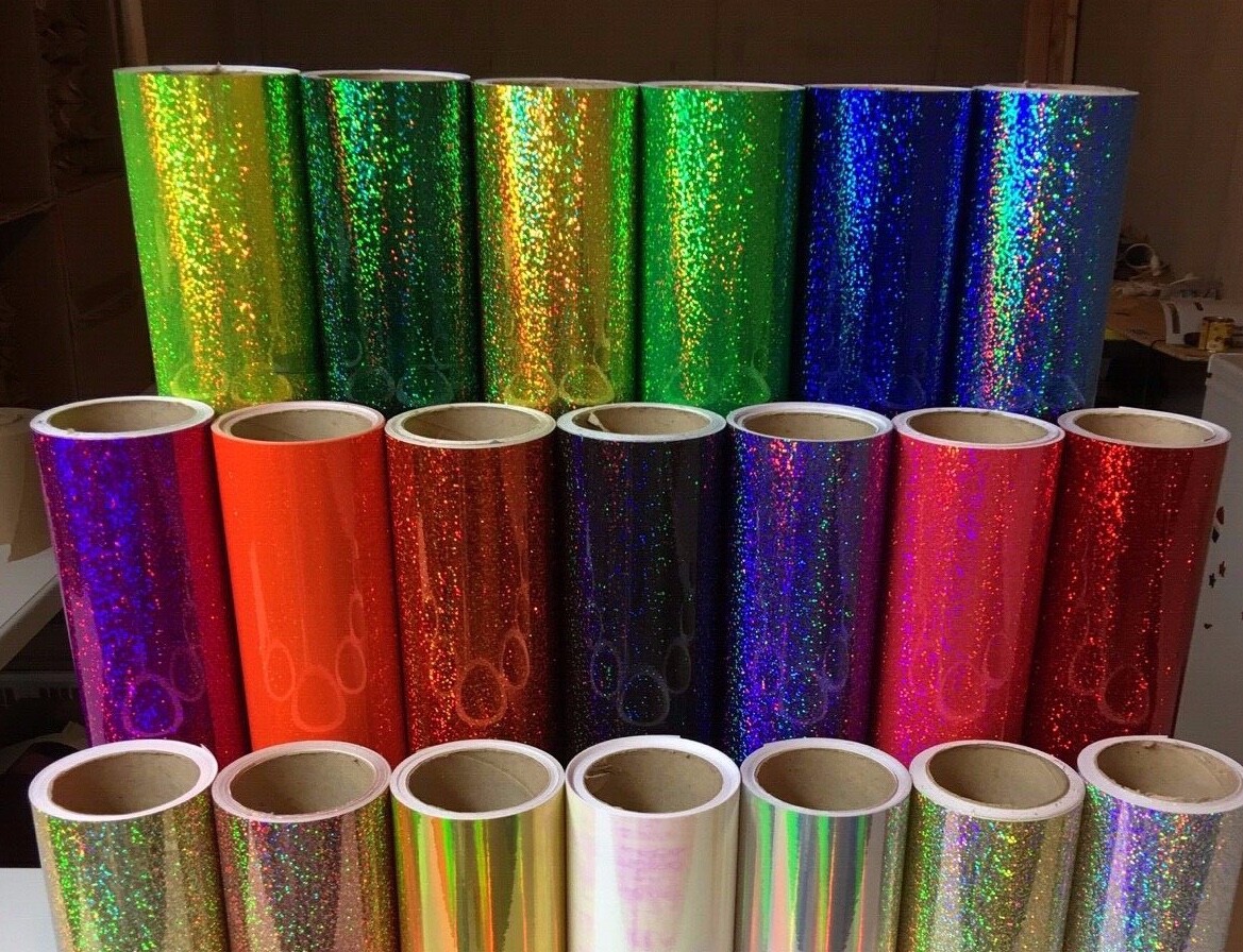 Holographic Sequins Sign Vinyl Glitter Craft Material, Choose Color/Size