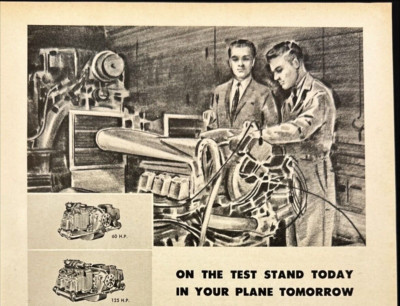 1962 Franklin Aircraft Engines on Test Stand Syracuse NY Vintage Print Ad