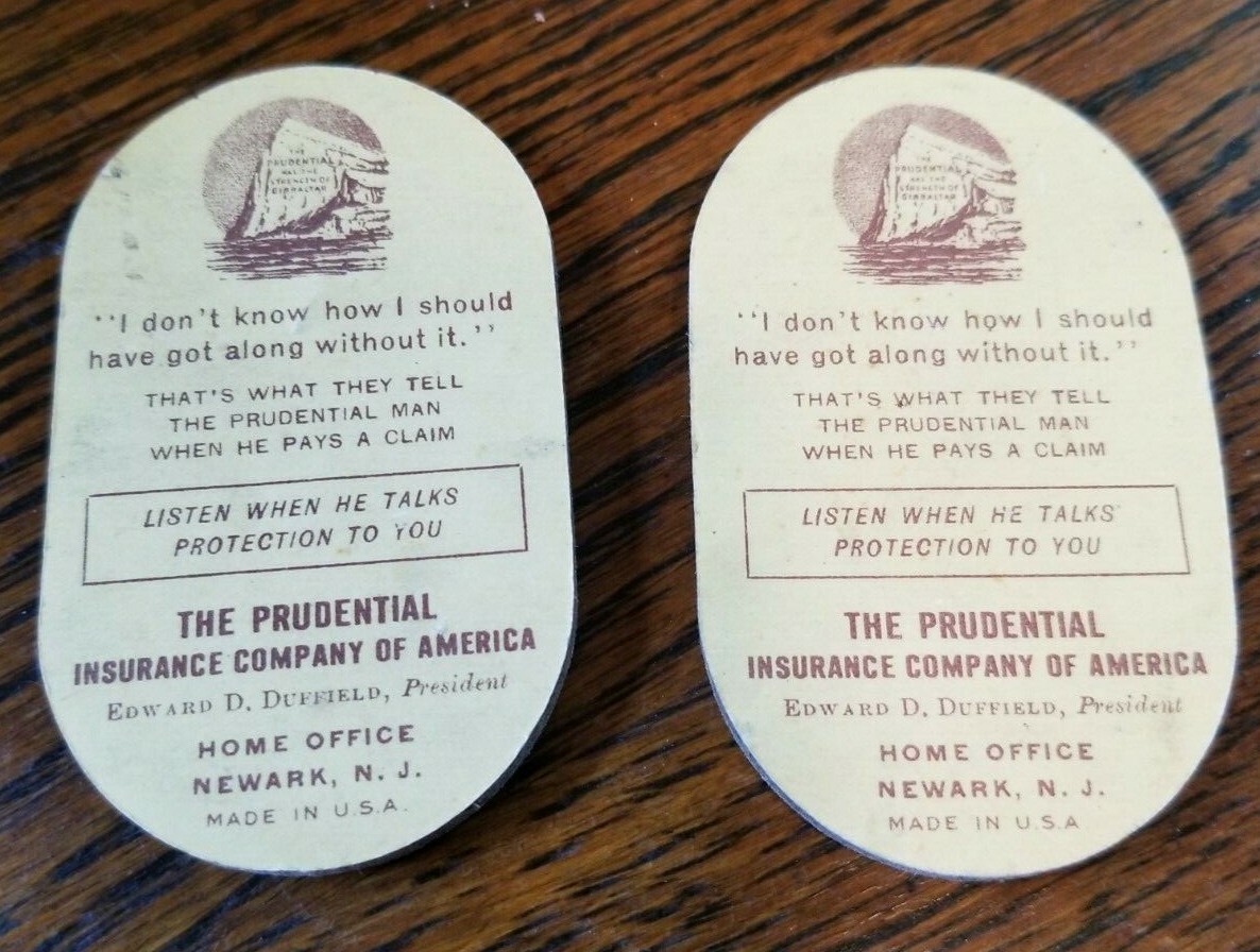 1920s Pin Keep Holder, Needle safe advertising Prudential Insurance