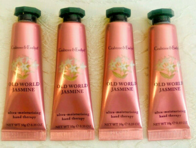 Crabtree & Evelyn OLD WORLD JASMINE Ultra Moisturising Hand Therapy .35 oz X 4