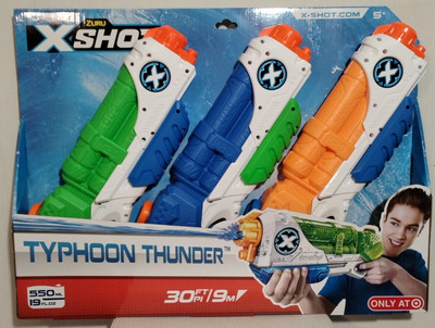 ZURU X-Shot Typhoon Thunder Water Blaster 3-Pack Age 5+ 30 FOOT STREAM  M5