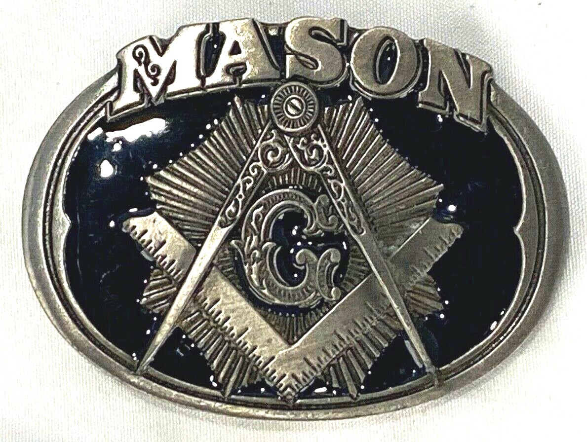 USA FREEMASON フリーメーソン BELT BUCKLE バックル Masonic Freemason Mason Belt Buckle USA Made Vintage 1985 C+