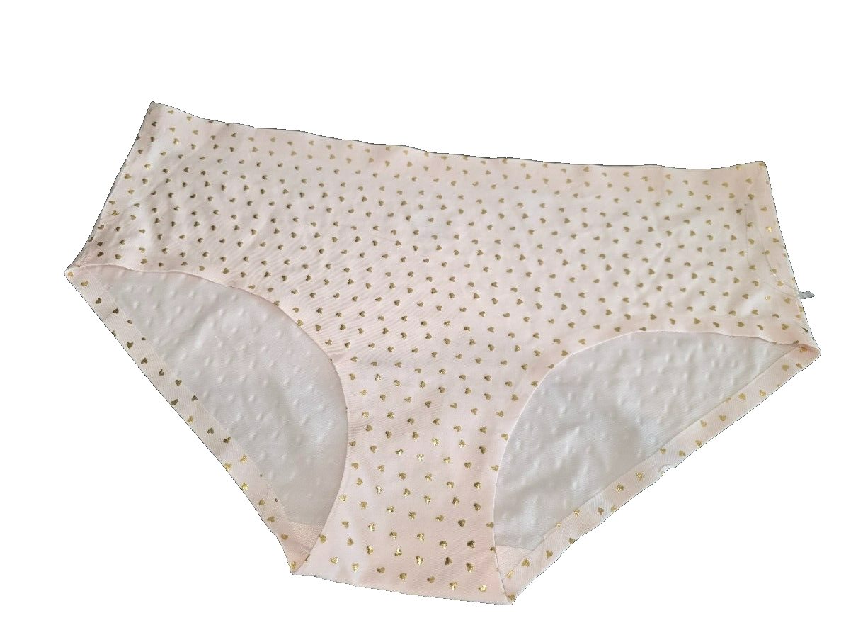 PRIMA VALENTINA Soft BRIEF PANTIES - White/Gold Hearts - Size L - RF8008