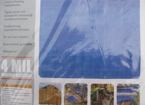 HFT  6' x 8'  Industrial Grade Blue Polyethylene Tarp - 4Mill