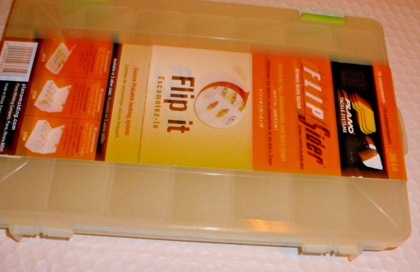 PLANO FLIP SIDER FLIP IT #3614 18 COMPARTIMENTS JIGS SPINNERBAITS CRANKBAITS