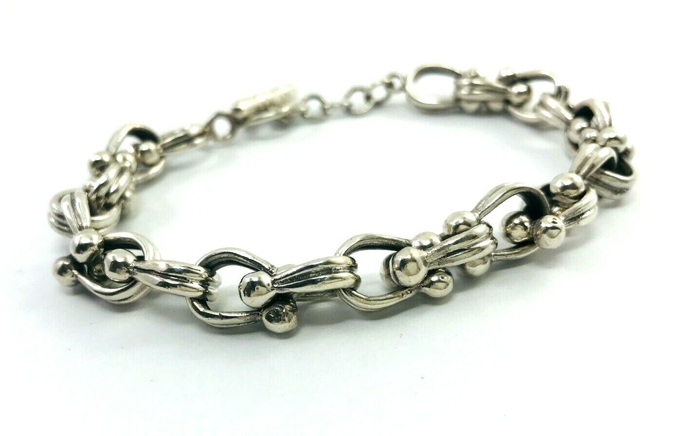 Taxco, Mexican 925 Sterling Silver Chain Bracelet. 8