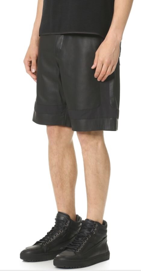 Alexander Wang Leather Shorts with Nylon Combo- Black- sz. S 134949