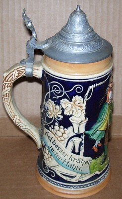 Vintage Viel Besserkrahet Jeder Hahn Dancing Family West Germany Beer Stein