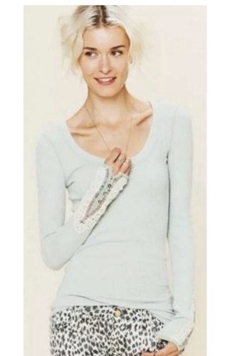 Вязаный крючком топ-манжета Free People мятно-зеленого цвета Meadow Fiesta, M