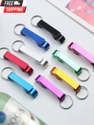 3PCS Random Color Beer Opener Keychain - Aluminum Alloy, Portable Bottle - NEW
