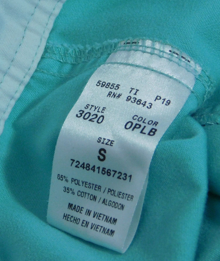 Womens scrub pants size small green with white trimming medical nursing vet care