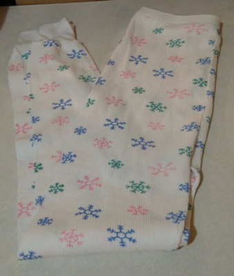 Womens Vtg Kmart Womens XL Thermal pants Waffle Knit USA Snowflakes snow  flake