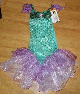 Girl's Mermaid Purple Blue Sequin Dress Up Halloween Costume Size Small 4-6x