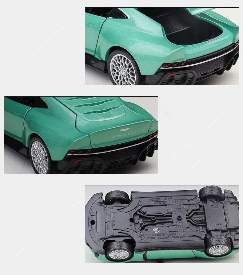 1:24 Aston Martin Valour green variant alloy car model diecast with packaging