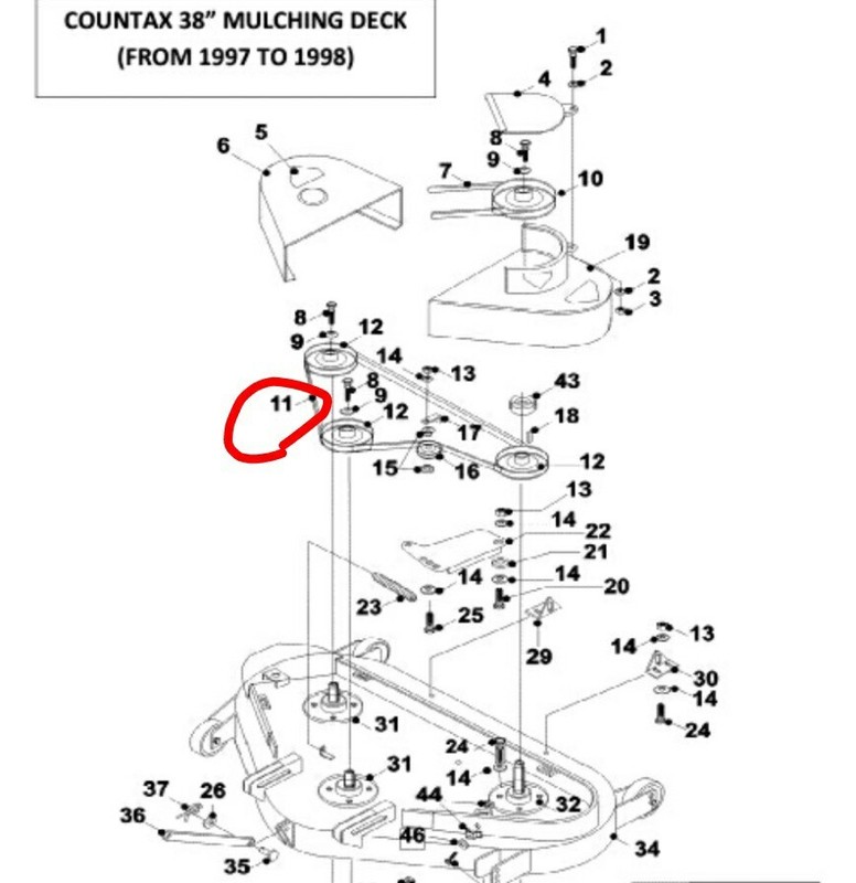 Countax Interne Simple Courroie En V Pont Blade56134000cm 96.5cm Paillis An 1997