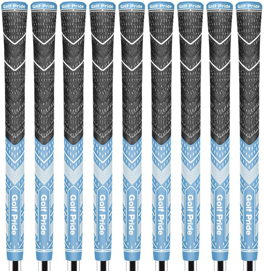 Golf Pride MCC Teams Plus4 Light Blue & White Standard - Set of 9 - The #1 Grip