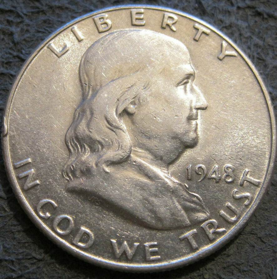 AS SHOWN - 1948 D FRANKLIN HALF DOLLAR // 90% SILVER // MC 507
