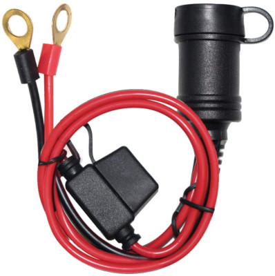 3FT Car Female Cigarette Lighter Plug Socket to Eyelet Terminals 12V Extension