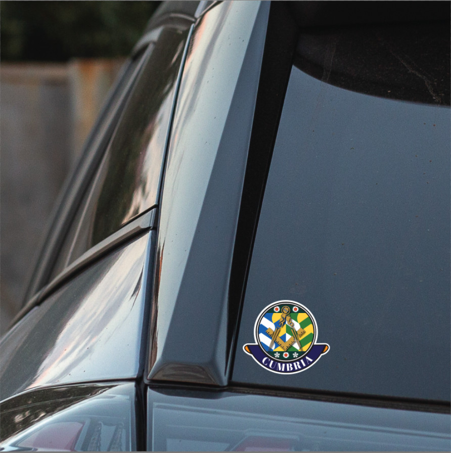 Cumbria Masonic Car Sticker | UV Laminated - Picture 3 of 4