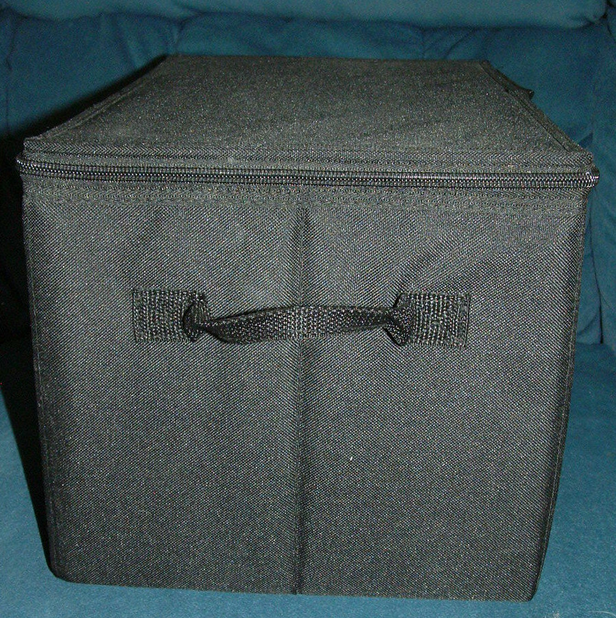 Creative Memories Black Zipper Top Storage Box w/ Handles 15.5