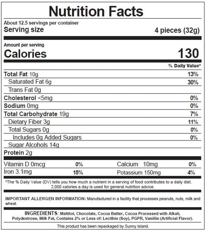 Sugar Free Chocolate - HERSHEY'S SPECIAL DARK Zero Sugar Chocolate Candy Bite Si