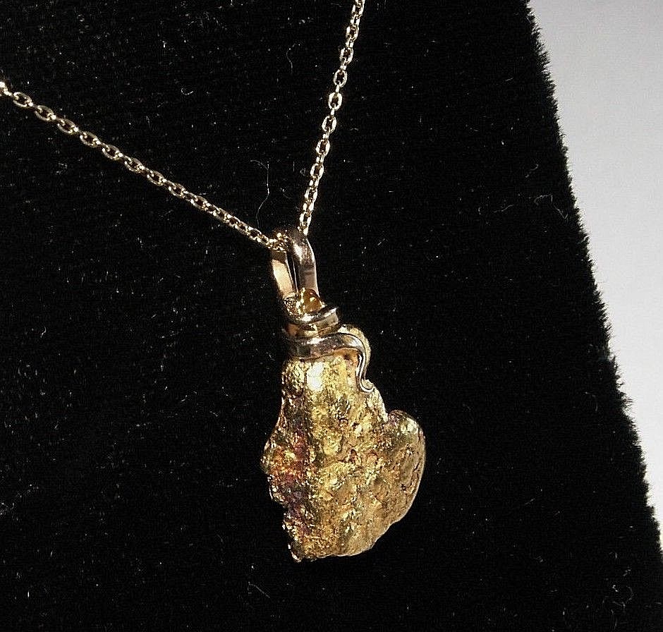 Genuine Natural Gold Nugget Pendant with Handmade Bail , 4.07 Gram