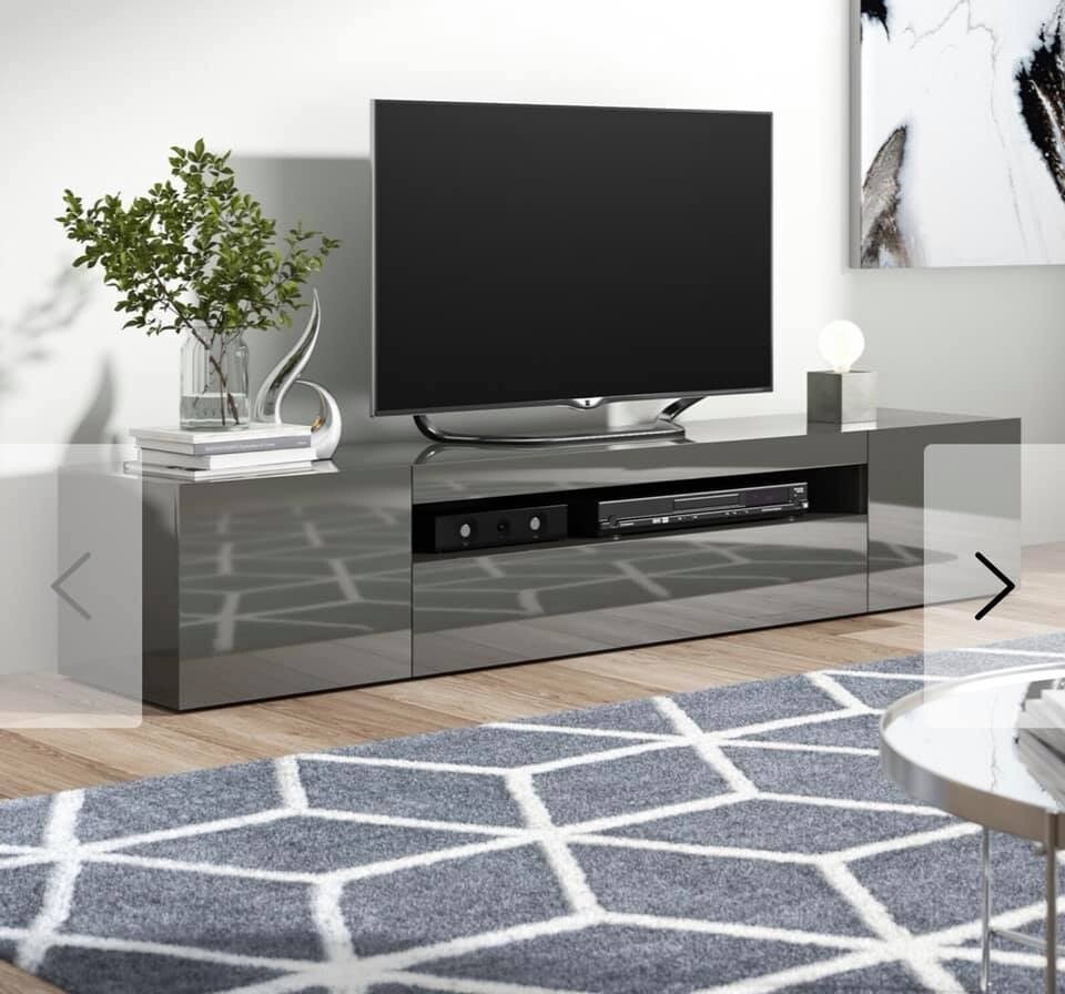 TV Stand Gloss Grey 200cm wide in Sheffield, South Yorkshire