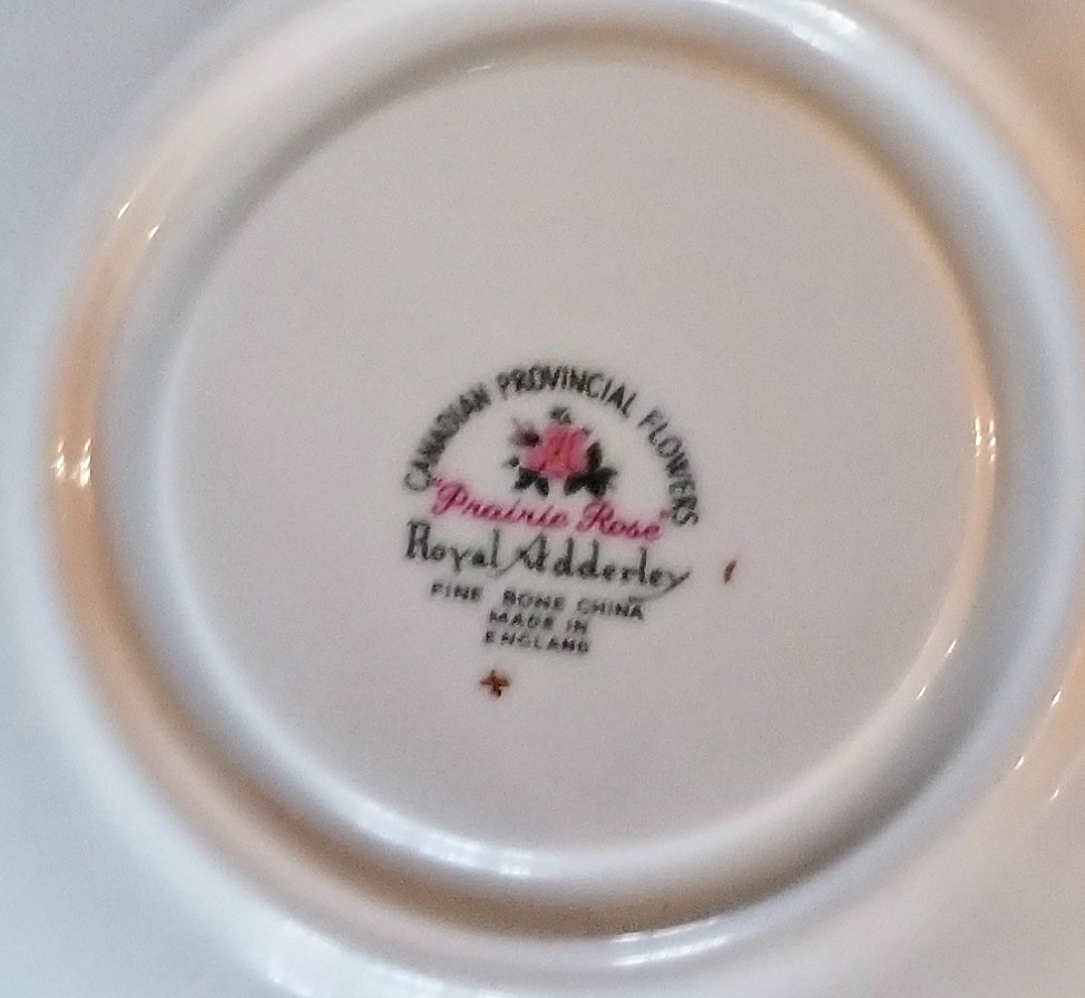 Royal Adderley Cup & Saucer Canadian Provincial Flower Series Prairie Rose
