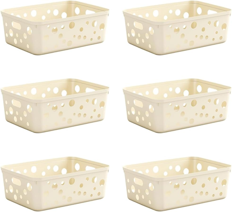 6 Pack Small Pantry Organizer Basket Bins, Portable Cheese-Shaped Plastic Storag