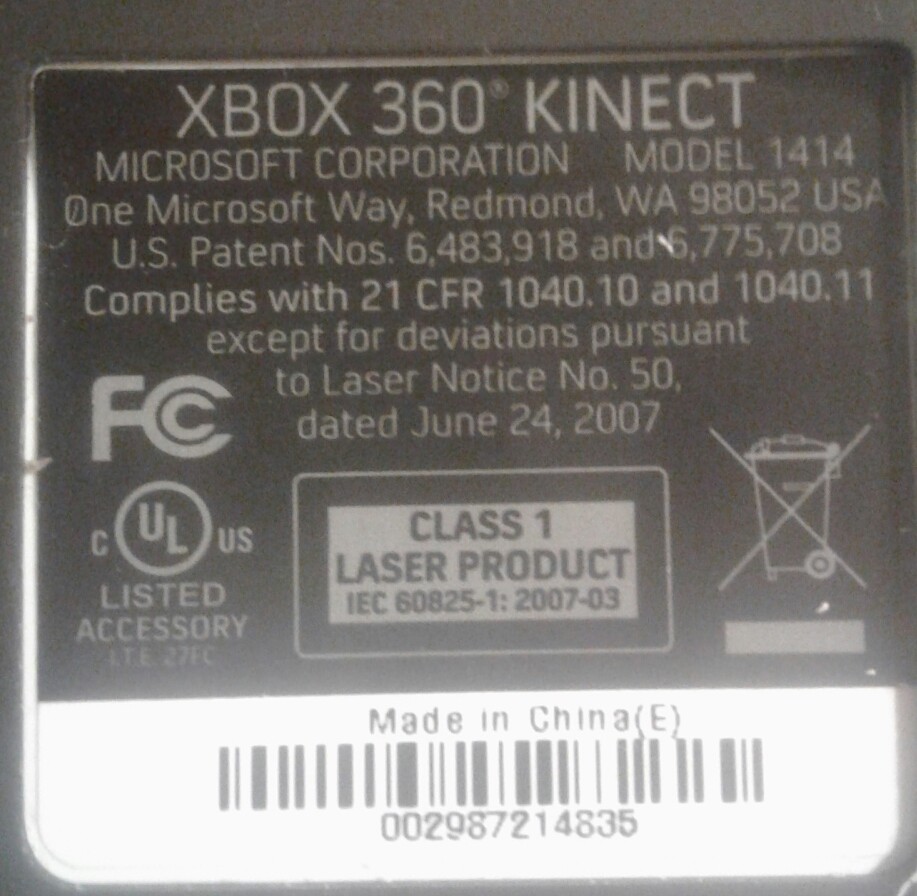 Microsoft XBOX 360 Kinect Sensor Bar Model 1414 White Ships Free in the USA