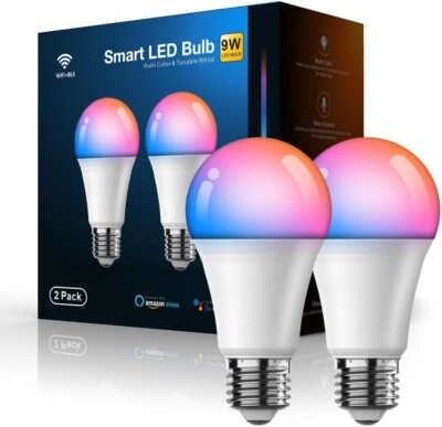 Pack of 2 MagicLight A19 E26 9 W Bluetooth WIFI Voice Control LED  Smart Bulb