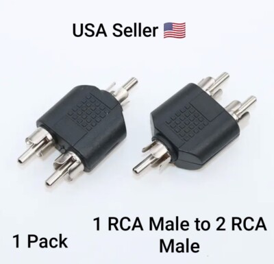 Audio Connectors Adapter Plug RCA Y Splitter AV Audio Converter 1Male to 2Male