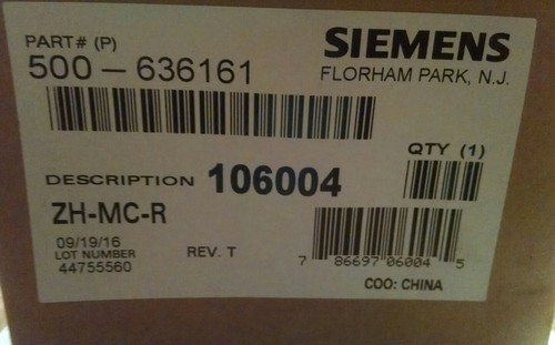 SIEMENS ZH-MC-R FIRE ALARM HORN STROBE PN:500-636161 FREE SHIPPING !!!