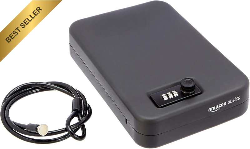 Portable Security Case Lock Box Safe, Combination Lock, XL (24.41X16.56X5.66Cms)