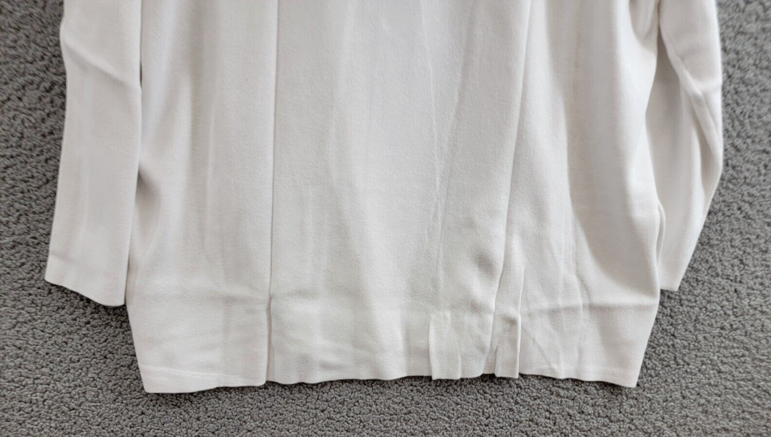 Kasper Open-Front Long-Sleeve Sweater Women's XL White Solid Collarless Pull On - Picture 12 of 16