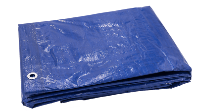 8' x 16' Blue Poly Tarp 2.9 OZ. Economy Lightweight Waterproof Cover