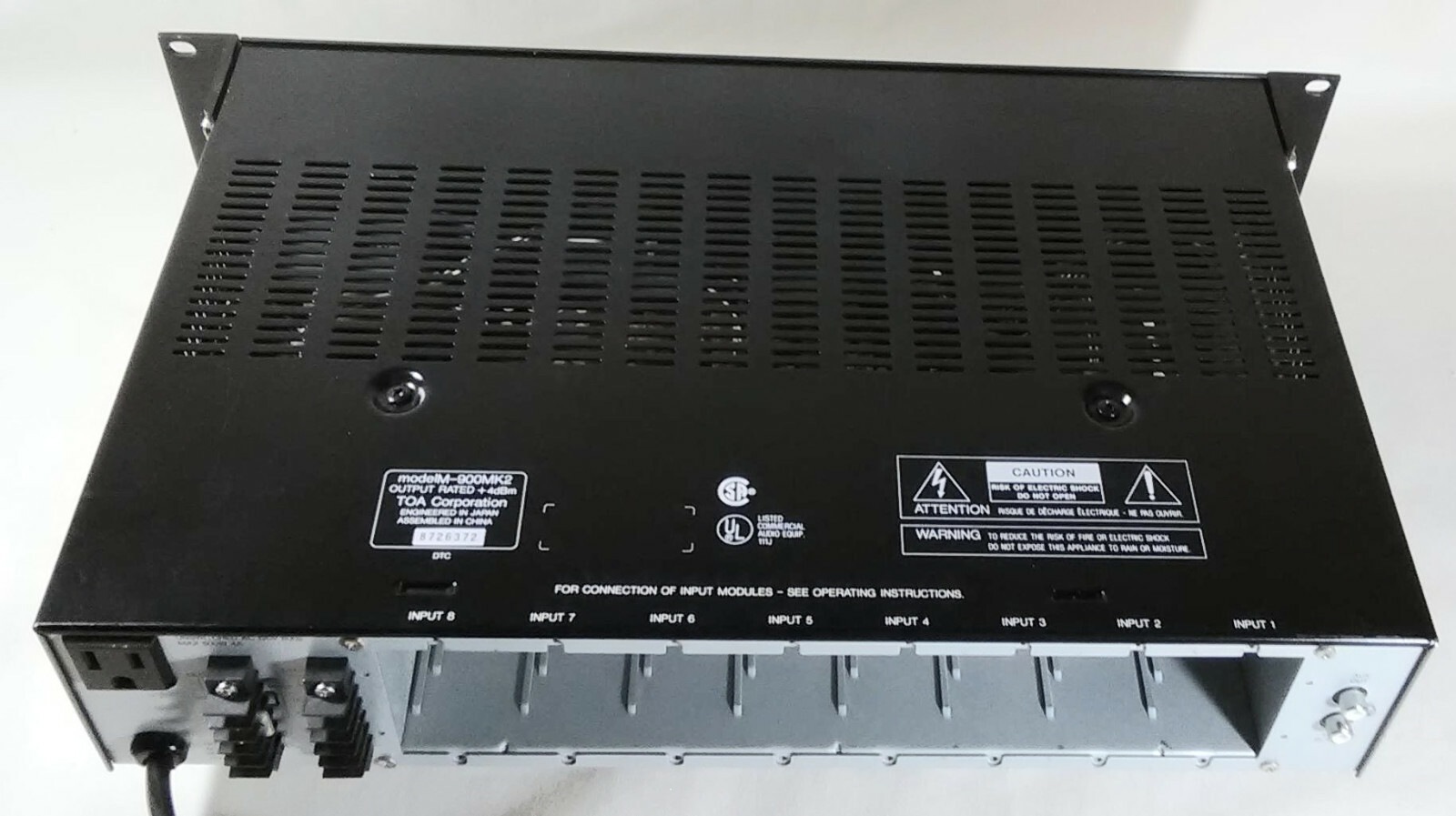 TOA M900 8-CHANNEL MIXER WITH WARRANTY, UP TO 8 INPUT MODULES SUPPLIED