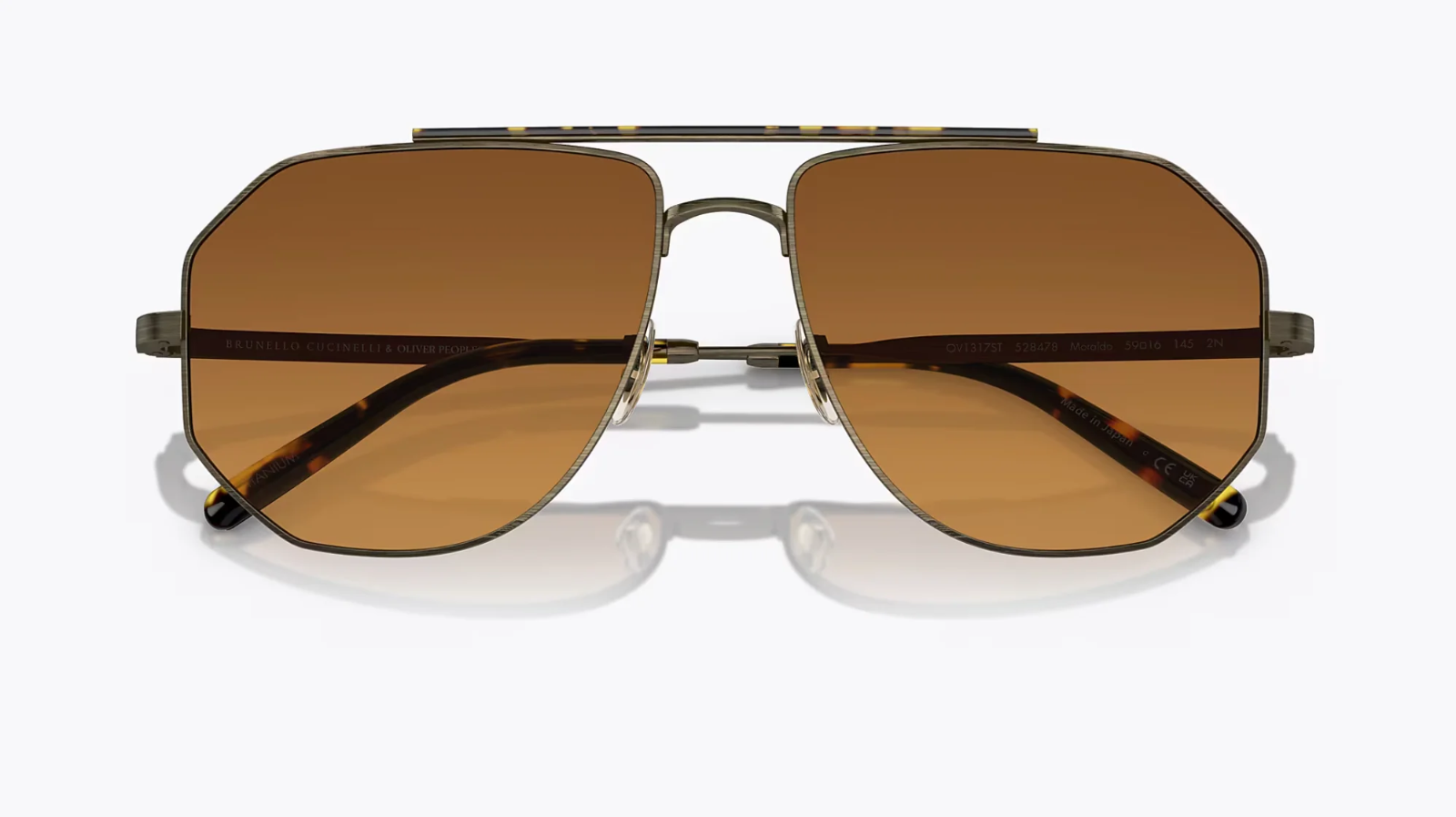 Pre-owned Oliver Peoples Moraldo 59mm Ov 1317 Antique Gold / Cognac Gradient Brunello In Cognic