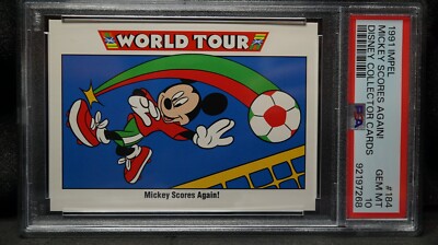1991 Impel Disney Collector Cards Mickey Mouse Scores Again! PSA 10 Soccer #184