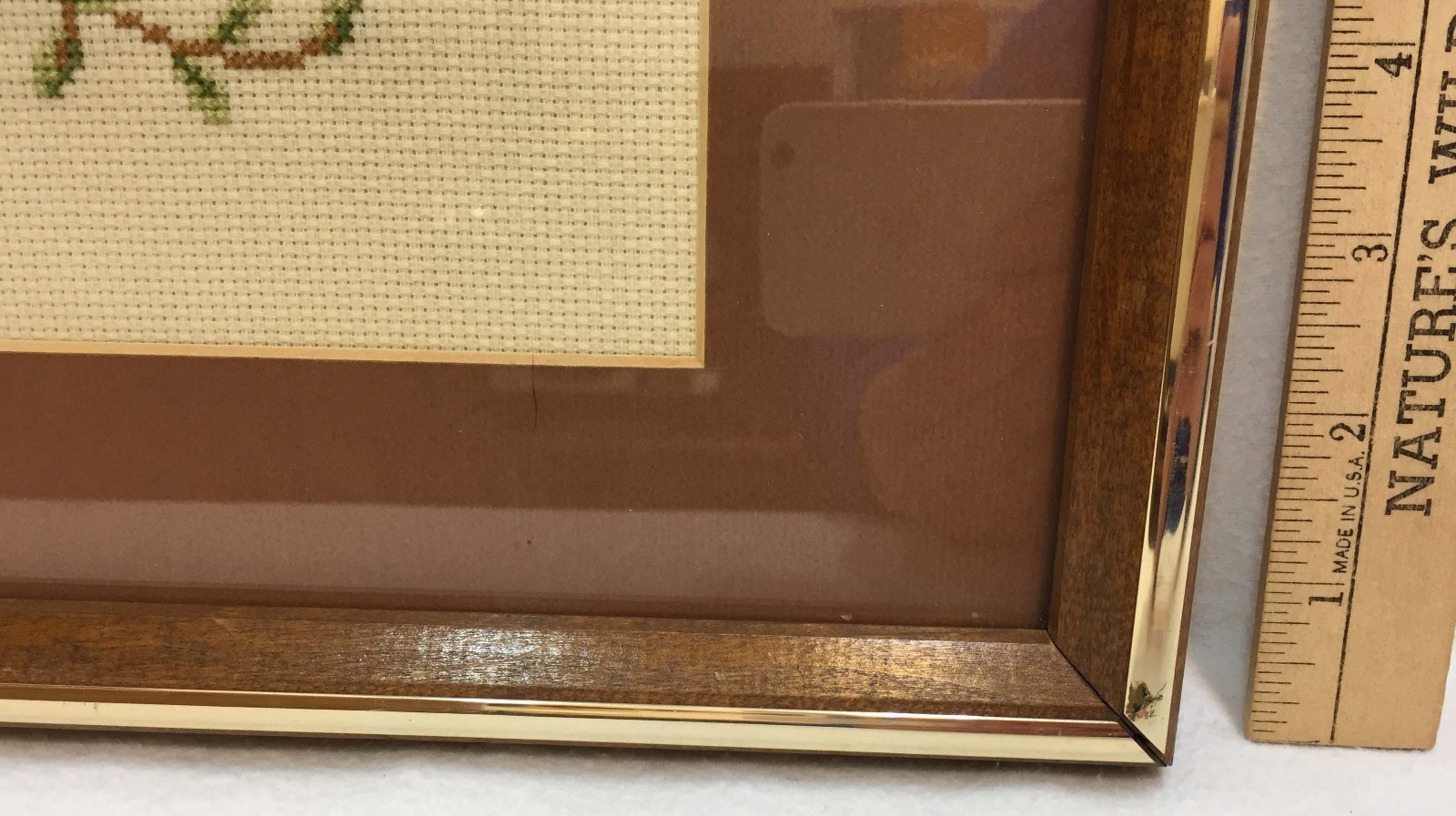 Framed Wall Decor Home Sweet Home Counted Cross Stitch Vintage 13 x 17 Finished