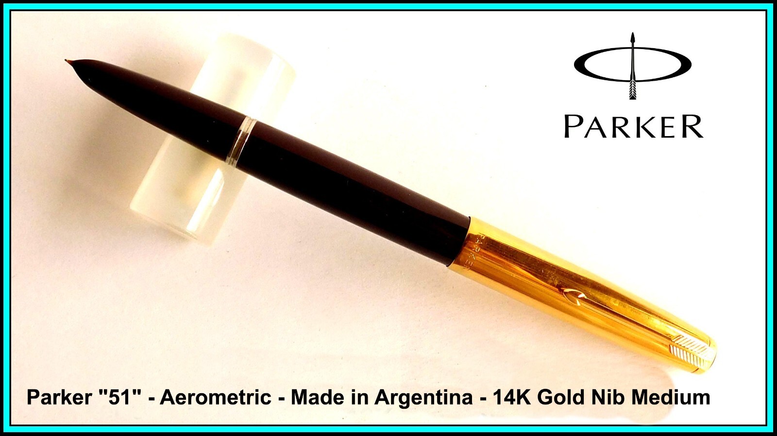 Vintage PARKER AEROMETRIC "51" Fountain Pen - BURGUNDY - 14K Gold Nib: MEDIUM Vintage PARKER AEROMETRIC "51" Fountain Pen - BURGUNDY - 14K Gold Nib: MEDIUM
