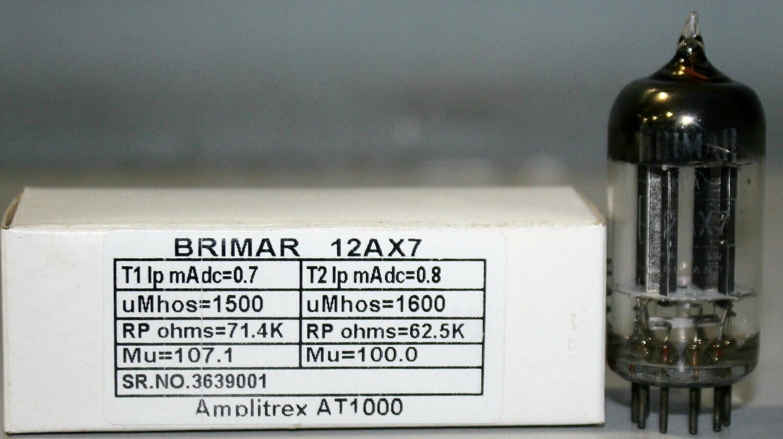 12AX7 ECC83 CV4004 Brimar Made in England Amplitrex Tested 12AX7 ECC83 CV4004 Brimar Made in England Amplitrex Tested