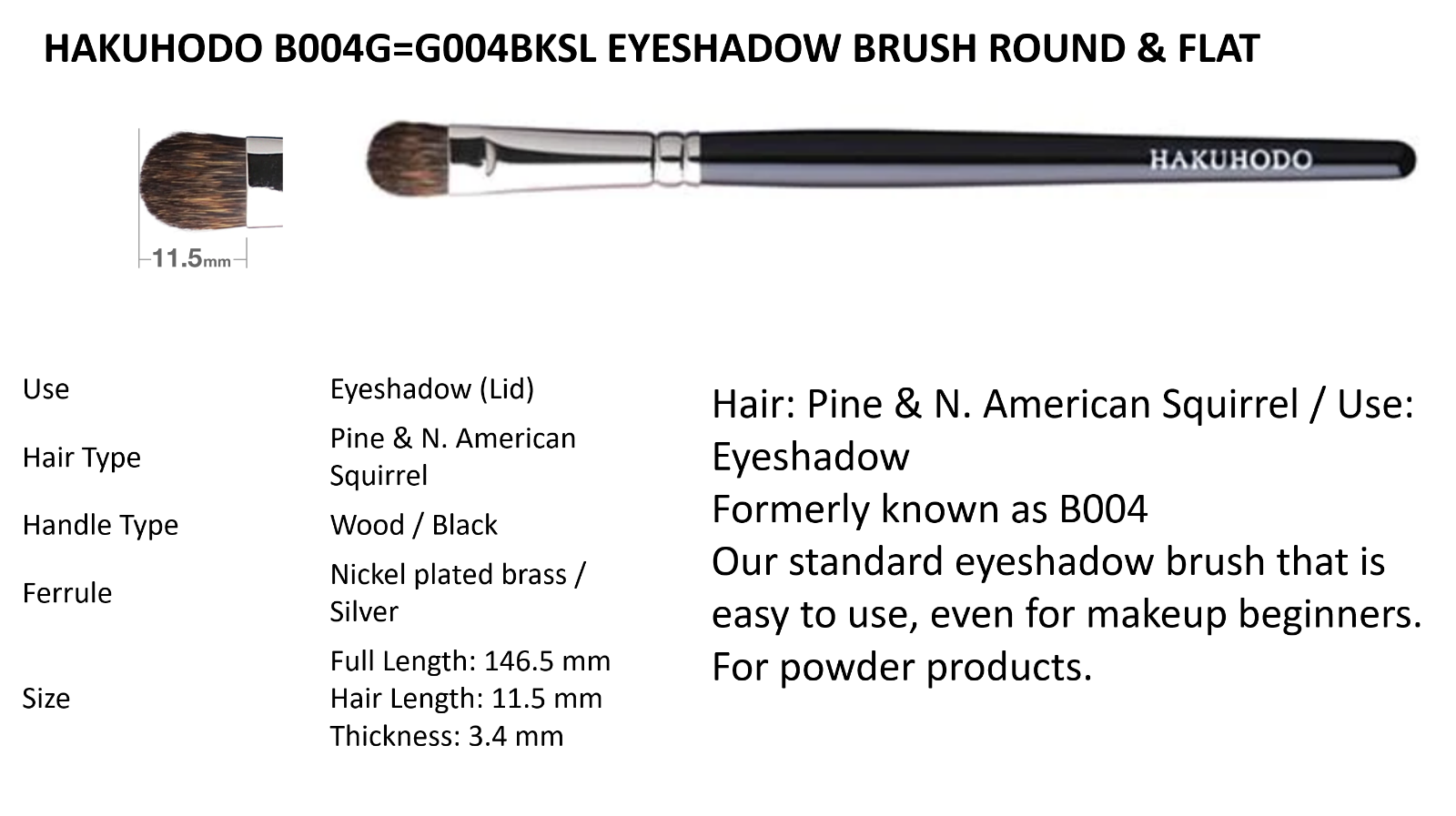 Hakuhodo 11 PCS Hand Crafted Makeup Eye Shadow Brushes