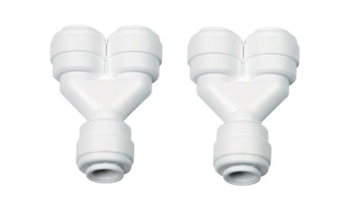  2 PACK: 2 Way Divider Splitter 1/4'' OD Quick Connect Push Connector Y Fitting