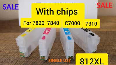 SALE ..SALE   Single Use Chip for T812 812 XL  WF-7840 WF-7820 WF-7310